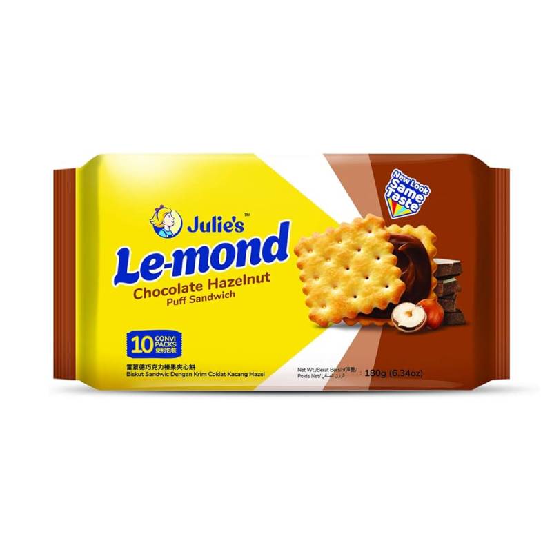 Julie's Le-Mond Sandwich Biscuits - Chocolate Hazelnut