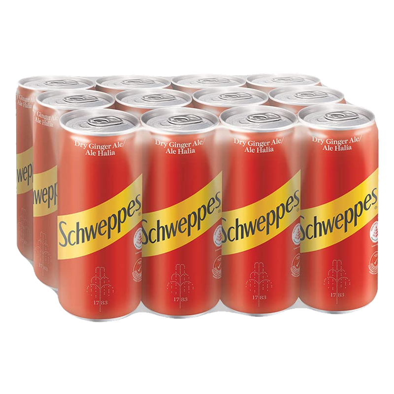 Schweppes Carbonated Can Drink - Dry Ginger Ale