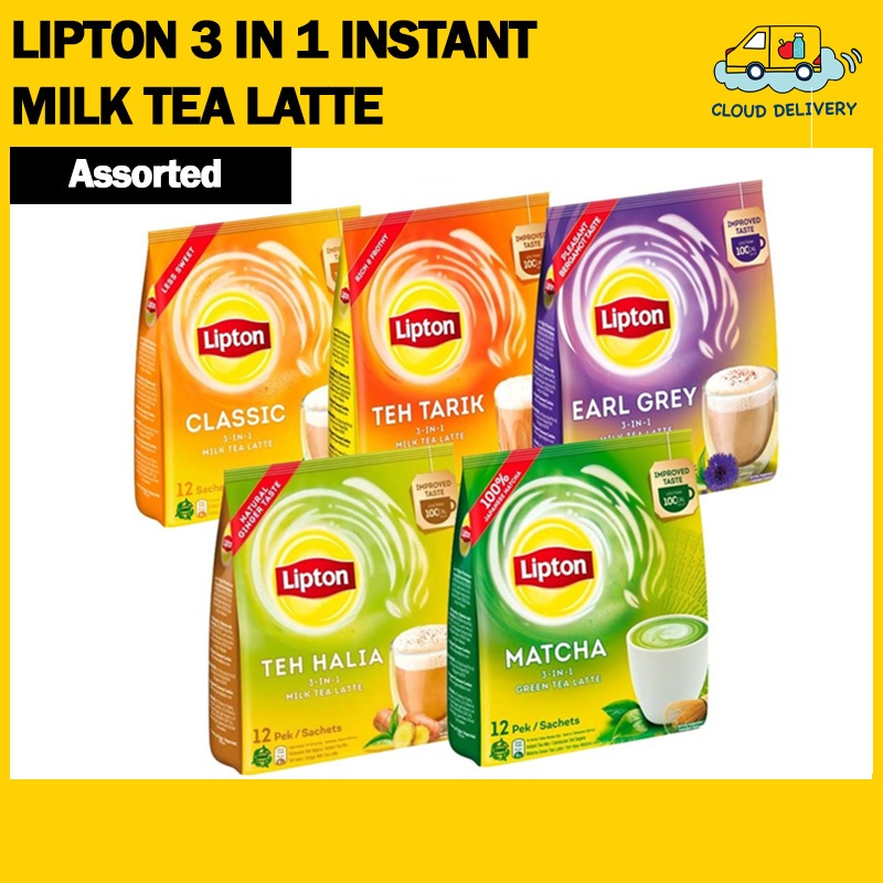 Lipton 3 in 1 Instant Milk Tea Latte Less Sugar (12 x 20g)