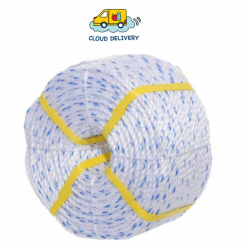 Polypropylene Rope (PP ROPE) 180m/roll (4 Strands) With Blue Strip 5mm~16mm