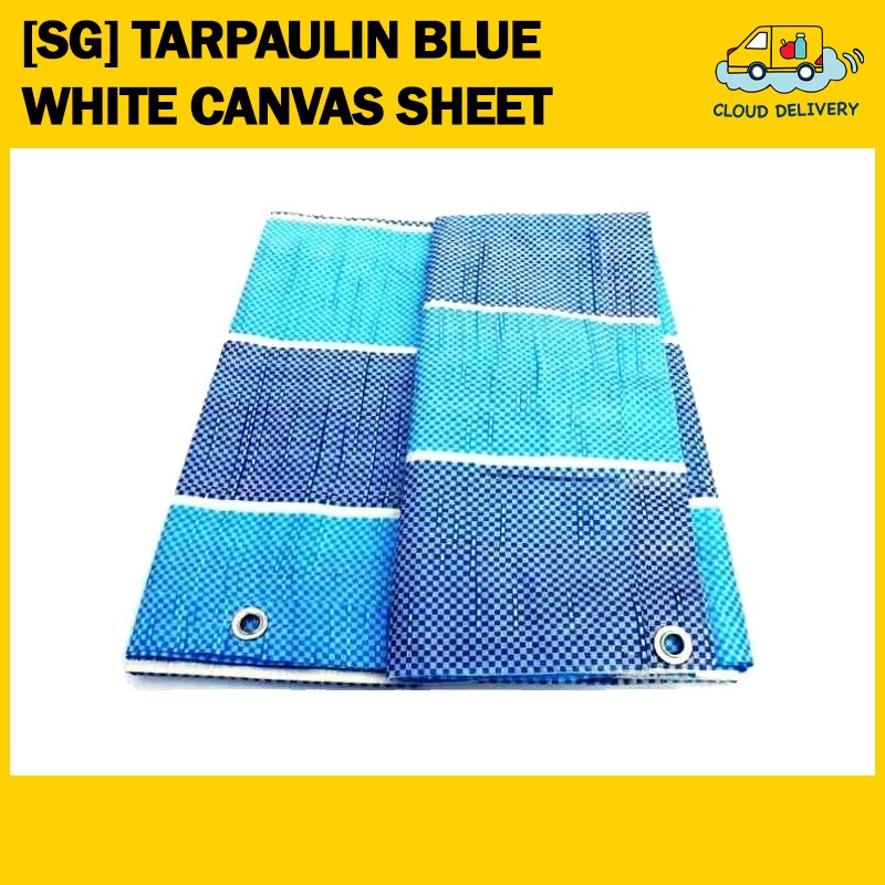 [SG] Tarpaulin Blue White Canvas Sheet