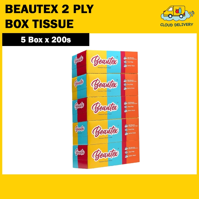 Beautex 2 Ply Box Tissue (5 Box x 200s)