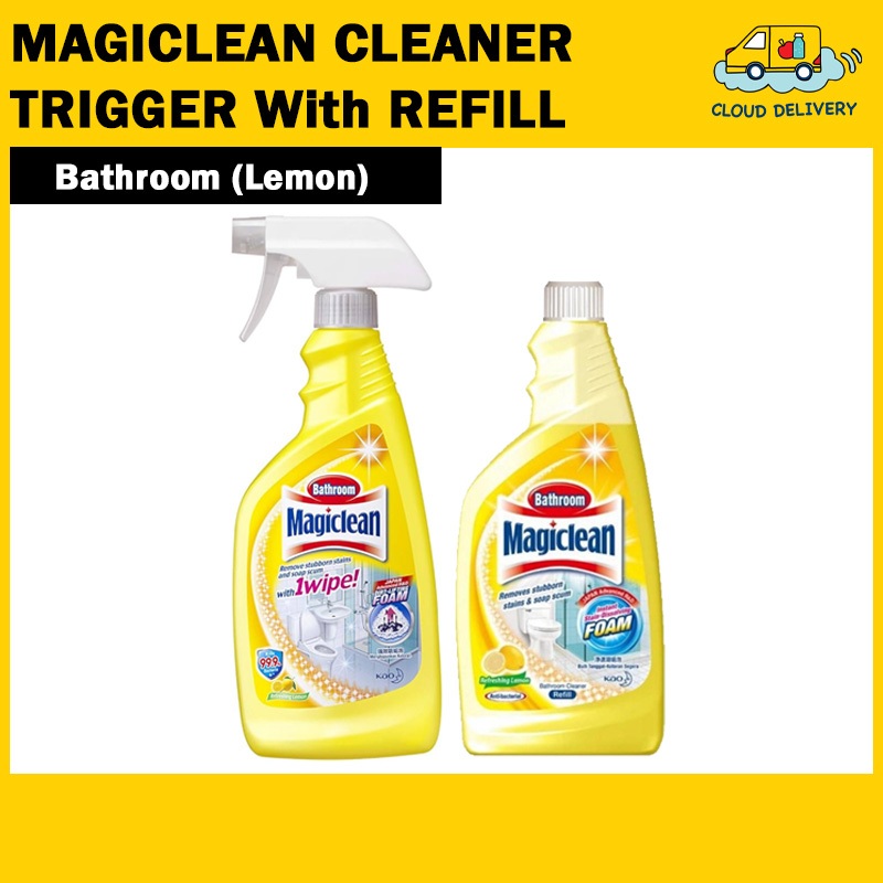 Magiclean Cleaner Trigger with Refill (2 x 500ml) - Bathroom (Lemon)