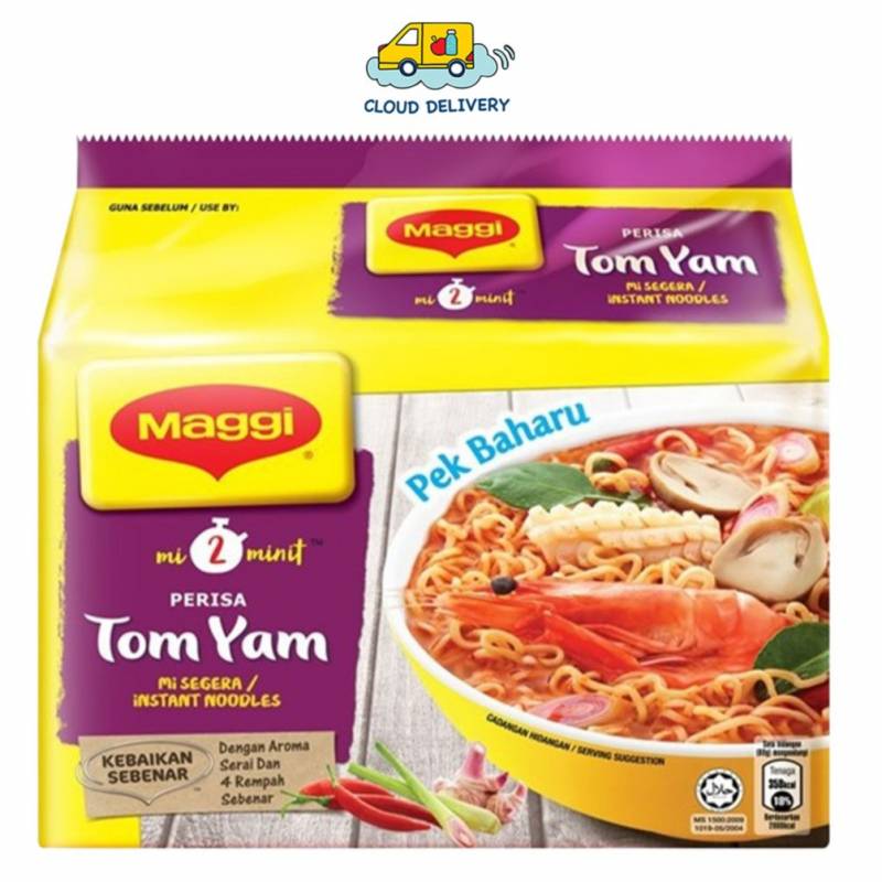 Maggi 2-Min Tom Yam Noodles Packet HALAL (5 x 80G)