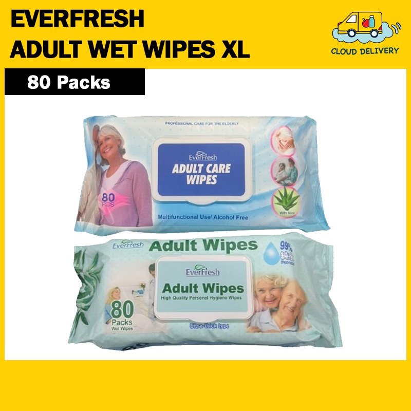 EverFresh Adult Wet Wipes XL 80 Packs