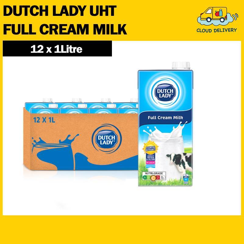 Dutch Lady UHT - Full Cream Milk (12 x 1L) - Expiry 11 Jan 2027