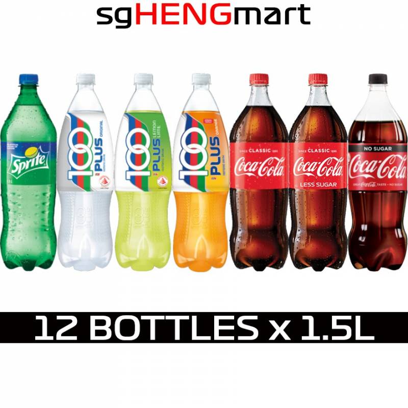 Assorted Bottled Drinks (Sprite / 100 Plus / Coke / Coke Less Sugar / Coke No Sugar) [1.5L x 12]