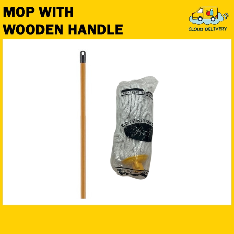 Mop with Wooden Handle