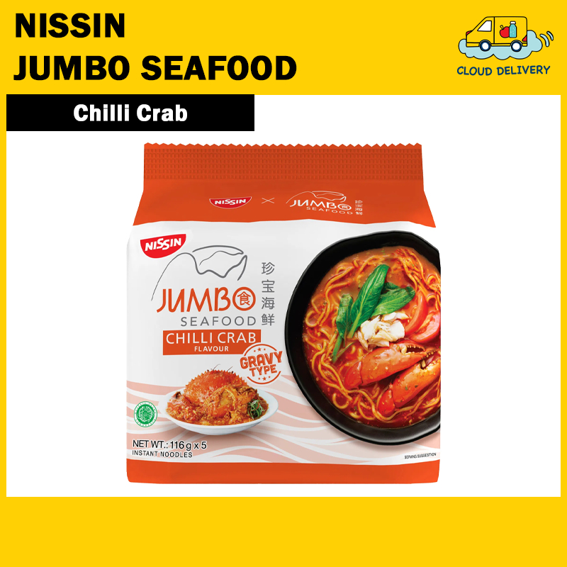 Nissin Jumbo Seafood Chilli Crab Packet (5 x 116g)