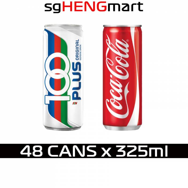 Coke & 100 Plus Carton Sale FREE SHIPPING (48 Cans x 325ml)