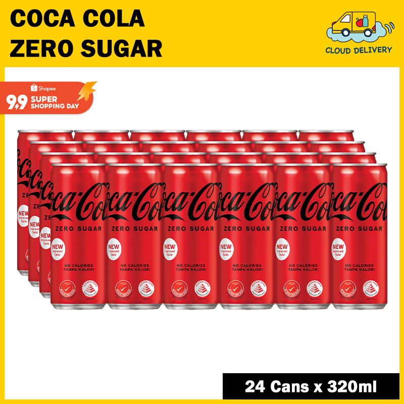 Coke Coca Cola Zero Sugar (24 x 320ml) - Expiry Mar 2025