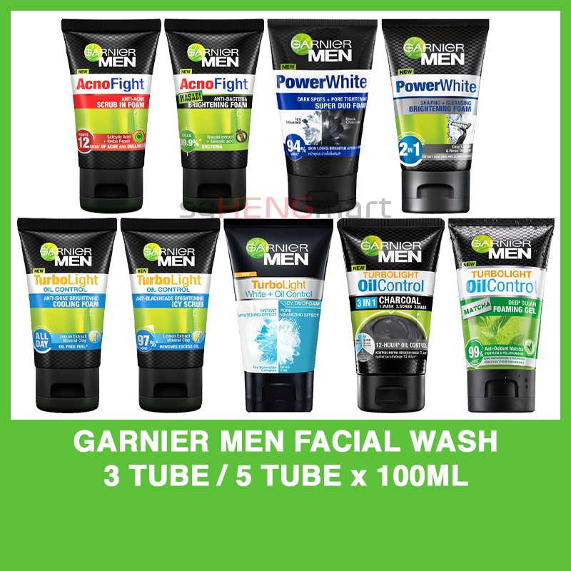 [BUNDLE OF 3 / 5] Garnier Men Facial Wash Foam Cleanser 100ml