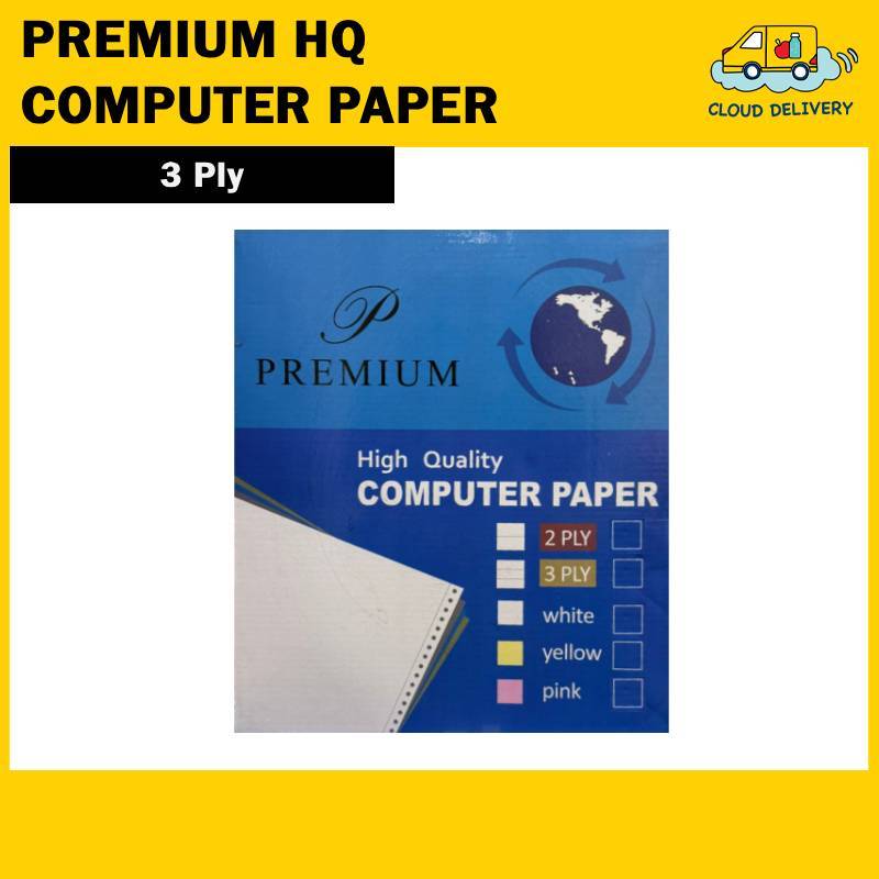 Premium Carbonless Continuous Computer Form 9.5X11inches - 3 Ply - White pink yellow