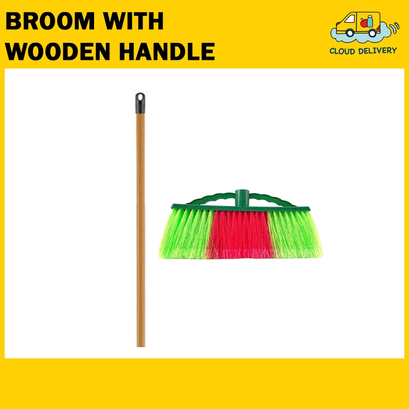 Broom with Wooden Handle