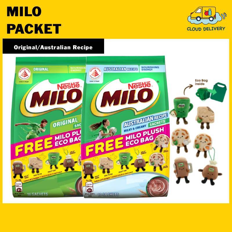 Milo Plush + Milo Instant Chocolate Malt Drink (Original/Australian Recipe)