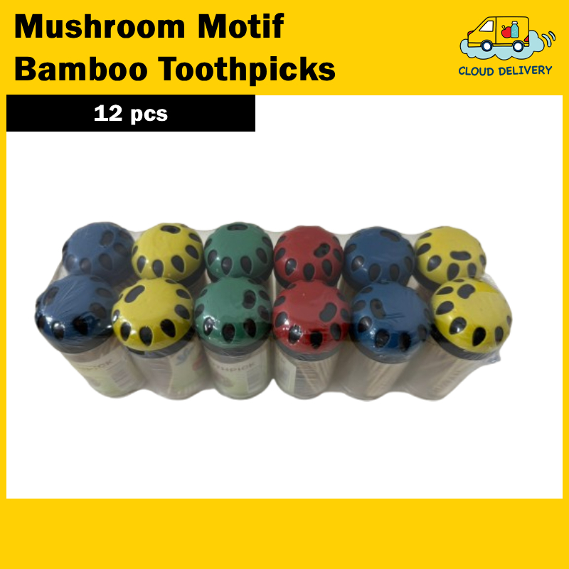 Mushroom Motif Bamboo Toothpicks
