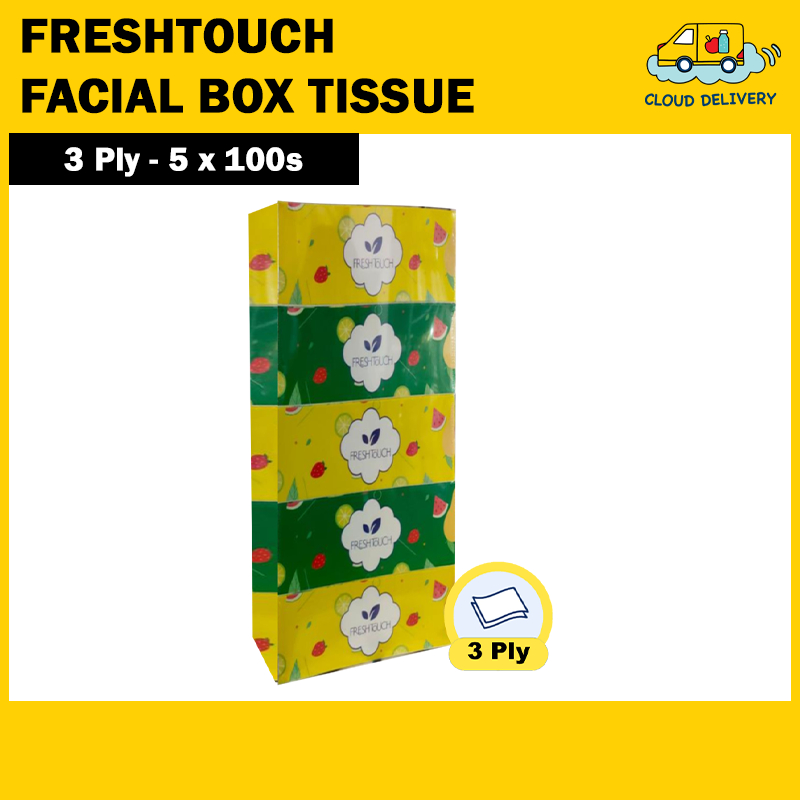 FreshTouch 3-Ply Facial Tissue (5 Box x 100s)
