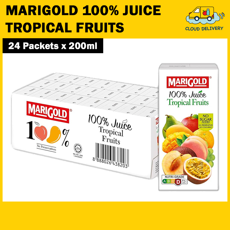 [CLEARANCE] Marigold 100% Juice (24 x 200ml) - Tropical Fruits - Expiry 03 Nov 2026