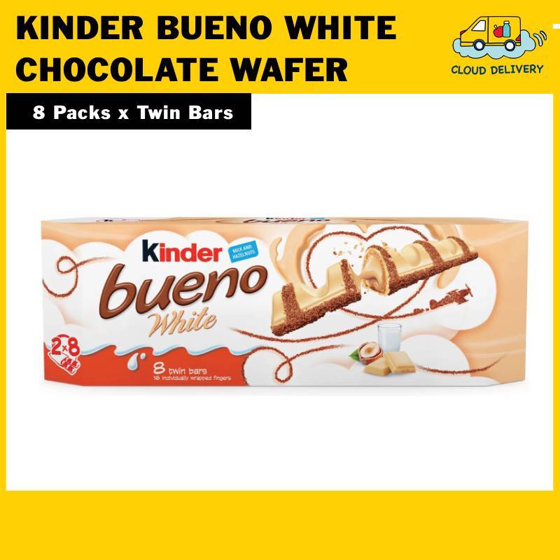 Kinder Bueno White Chocolate Wafer 8 Packs Twin Bars