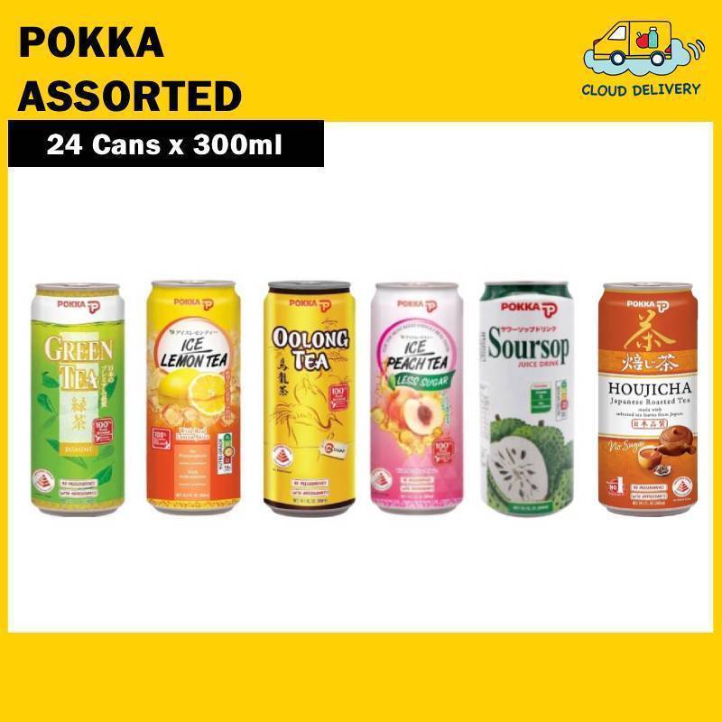 Pokka Tea (24 x 300ml) [Jasmine Green Tea/Lemon Tea/Peach Tea/Oolong Tea/ houjicha Tea