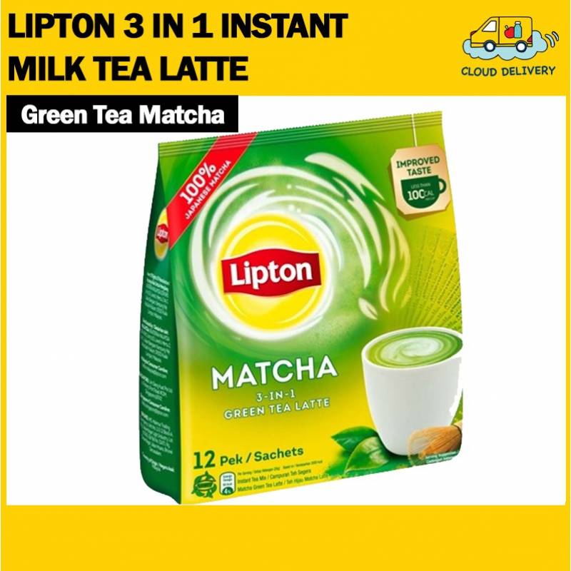 Lipton 3 in 1 Instant Milk Tea Latte (12 x 20g) - Green Tea Matcha - Expiry 22 Sept 2026