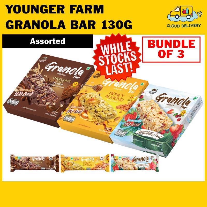 [Bundle of 3] Younger Farm Granola Bar 130g - Expiry 14 Oct 2026