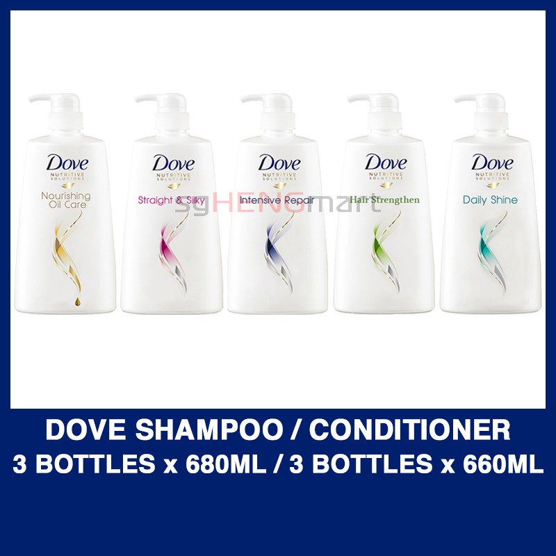 [BUNDLE OF 3] Dove Shampoo 680ml / Conditioner 660ml